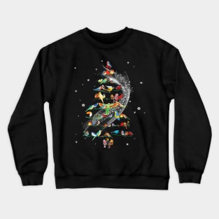 Lovely Parrot Christmas Tree Costume Gift Crewneck Sweatshirt